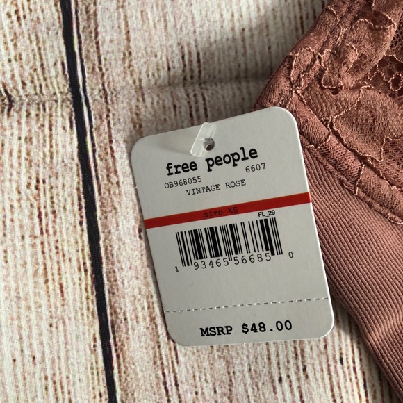 New FREE PEOPLE Vintage Rose Lace Bandeau XS - Picture 4 of 4